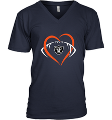 NFL Oakland Raiderss Heart Love Football Men's V-Neck Men's V-Neck - jonhlittlestore88