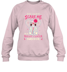 You can't Scare Me I'm Breast Cancer Survivor Elephant Funny Crewneck Sweatshirt Crewneck Sweatshirt - jonhlittlestore88
