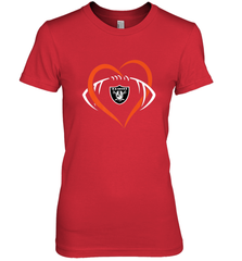 NFL Oakland Raiderss Heart Love Football Women's Premium T-Shirt Women's Premium T-Shirt - jonhlittlestore88