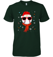 Pittsburgh Pirates Logo Christmas Baseball Player Glasses Santa Hat Pajama Gift Men's Premium T-Shirt Men's Premium T-Shirt - jonhlittlestore88