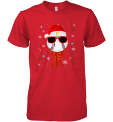 Pittsburgh Pirates Logo Christmas Baseball Player Glasses Santa Hat Pajama Gift Men's Premium T-Shirt Men's Premium T-Shirt - jonhlittlestore88