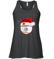 Toronto Blue Jays Logo Baseball Ball Christmas Santa Hat Xmas Sport Funny Snow Women's Racerback Tank Women's Racerback Tank - jonhlittlestore88