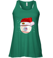 Toronto Blue Jays Logo Baseball Ball Christmas Santa Hat Xmas Sport Funny Snow Women's Racerback Tank Women's Racerback Tank - jonhlittlestore88