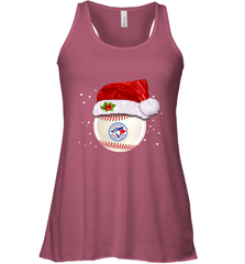 Toronto Blue Jays Logo Baseball Ball Christmas Santa Hat Xmas Sport Funny Snow Women's Racerback Tank Women's Racerback Tank - jonhlittlestore88