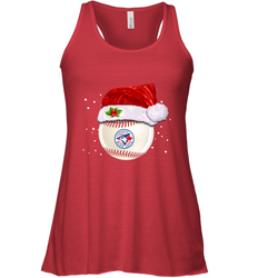 Toronto Blue Jays Logo Baseball Ball Christmas Santa Hat Xmas Sport Funny Snow Women's Racerback Tank