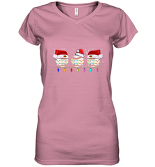 Three Baseball Balls Christmas Gift Santa Xmas lights Snow Women's V-Neck T-Shirt Women's V-Neck T-Shirt - jonhlittlestore88