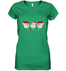 Three Baseball Balls Christmas Gift Santa Xmas lights Snow Women's V-Neck T-Shirt Women's V-Neck T-Shirt - jonhlittlestore88