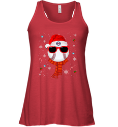 Minnesota Twins Logo Christmas Baseball Player Glasses Santa Hat Pajama Gift Women's Racerback Tank