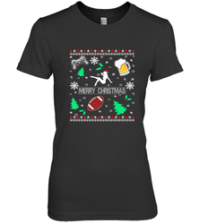 NFL Girls Video Game Beer And Football Really Ugly Christmas Women's Premium T-Shirt