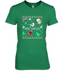 NFL Girls Video Game Beer And Football Really Ugly Christmas Women's Premium T-Shirt