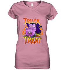Disney Pixar Cars Halloween Vampire Truck Or Treat Women's V-Neck T-Shirt Women's V-Neck T-Shirt - jonhlittlestore88