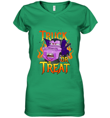 Disney Pixar Cars Halloween Vampire Truck Or Treat Women's V-Neck T-Shirt Women's V-Neck T-Shirt - jonhlittlestore88