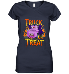 Disney Pixar Cars Halloween Vampire Truck Or Treat Women's V-Neck T-Shirt Women's V-Neck T-Shirt - jonhlittlestore88