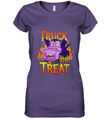 Disney Pixar Cars Halloween Vampire Truck Or Treat Women's V-Neck T-Shirt Women's V-Neck T-Shirt - jonhlittlestore88