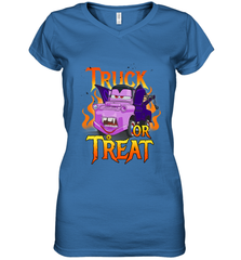 Disney Pixar Cars Halloween Vampire Truck Or Treat Women's V-Neck T-Shirt Women's V-Neck T-Shirt - jonhlittlestore88