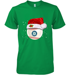 Seattle Mariners Logo Baseball Ball Christmas Santa Hat Xmas Sport Funny Snow Men's Premium T-Shirt