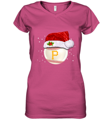Pittsburgh Pirates Logo Baseball Ball Christmas Santa Hat Xmas Sport Funny Snow Women's V-Neck T-Shirt Women's V-Neck T-Shirt - jonhlittlestore88