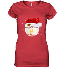 Pittsburgh Pirates Logo Baseball Ball Christmas Santa Hat Xmas Sport Funny Snow Women's V-Neck T-Shirt Women's V-Neck T-Shirt - jonhlittlestore88