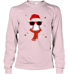 Pittsburgh Pirates Logo Christmas Baseball Player Glasses Santa Hat Pajama Gift Long Sleeve T-Shirt Long Sleeve T-Shirt - jonhlittlestore88