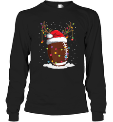 NFL Christmas Football Reindeer Funny Santa Hat Xmas Kids Gift Long Sleeve T-Shirt
