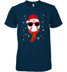 Toronto Blue Jays LogoChristmas Baseball Player Glasses Santa Hat Pajama Gift Men's Premium T-Shirt Men's Premium T-Shirt - jonhlittlestore88