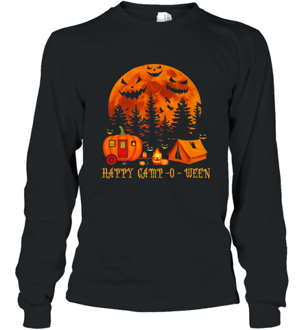 Happy Camp O Ween Funny Camping Halloween Costume Camper RV Long Sleeve T-Shirt Long Sleeve T-Shirt / Black / S Long Sleeve T-Shirt - jonhlittlestore88