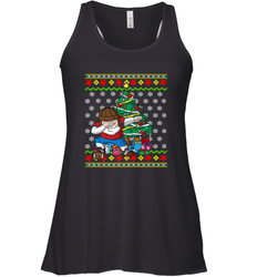 NFL Ugly Christmas Dabbing Santa Football Gift Women's Racerback Tank