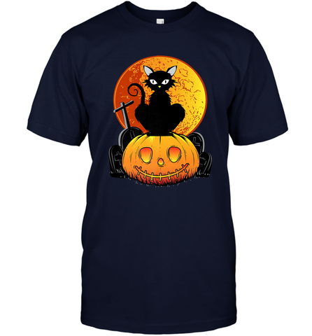 Happy Halloween Spooky Pumpkins Black Cat For Women Men's T-Shirt