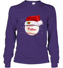 Philadelphia Phillies logo Baseball Ball Christmas Santa Hat Xmas Sport Funny Snow Long Sleeve T-Shirt Long Sleeve T-Shirt - jonhlittlestore88