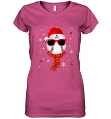 St. Louis Cardinals Logo Christmas Baseball Player Glasses Santa Hat Pajama Gift Women's V-Neck T-Shirt Women's V-Neck T-Shirt - jonhlittlestore88