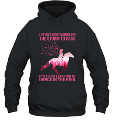 Life Is Not About Waiting Breast Cancer Hippie Peace Horse Hooded Sweatshirt