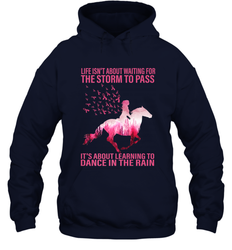 Life Is Not About Waiting Breast Cancer Hippie Peace Horse Hooded Sweatshirt
