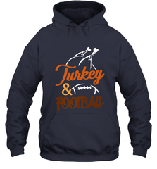 Turkey And Football Thanksgiving Day Football Fan Holiday Hooded Sweatshirt Hooded Sweatshirt - jonhlittlestore88