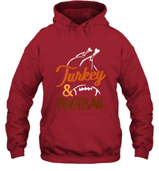 Turkey And Football Thanksgiving Day Football Fan Holiday Hooded Sweatshirt Hooded Sweatshirt - jonhlittlestore88