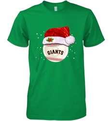San Francisco Giants Logo Baseball Ball Christmas Santa Hat Xmas Sport Funny Snow Men's Premium T-Shirt