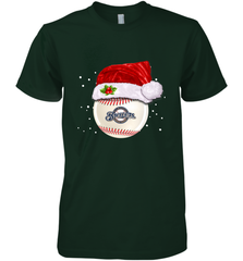 Milwaukee Brewers Logo Baseball Ball Christmas Santa Hat Xmas Sport Funny Snow Men's Premium T-Shirt Men's Premium T-Shirt - jonhlittlestore88