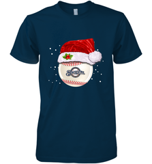 Milwaukee Brewers Logo Baseball Ball Christmas Santa Hat Xmas Sport Funny Snow Men's Premium T-Shirt Men's Premium T-Shirt - jonhlittlestore88