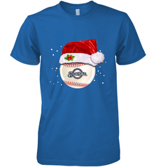 Milwaukee Brewers Logo Baseball Ball Christmas Santa Hat Xmas Sport Funny Snow Men's Premium T-Shirt Men's Premium T-Shirt - jonhlittlestore88