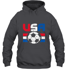 Distressed Red, White and Blue Soccer Flag Shirts of the USA Hooded Sweatshirt Hooded Sweatshirt - jonhlittlestore88