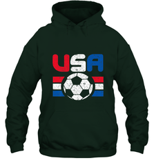 Distressed Red, White and Blue Soccer Flag Shirts of the USA Hooded Sweatshirt Hooded Sweatshirt - jonhlittlestore88