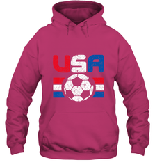 Distressed Red, White and Blue Soccer Flag Shirts of the USA Hooded Sweatshirt Hooded Sweatshirt - jonhlittlestore88