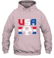 Distressed Red, White and Blue Soccer Flag Shirts of the USA Hooded Sweatshirt Hooded Sweatshirt - jonhlittlestore88