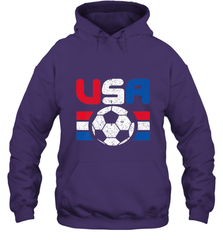 Distressed Red, White and Blue Soccer Flag Shirts of the USA Hooded Sweatshirt Hooded Sweatshirt - jonhlittlestore88