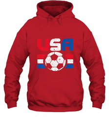 Distressed Red, White and Blue Soccer Flag Shirts of the USA Hooded Sweatshirt Hooded Sweatshirt - jonhlittlestore88
