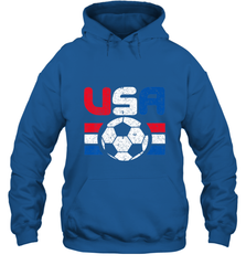 Distressed Red, White and Blue Soccer Flag Shirts of the USA Hooded Sweatshirt Hooded Sweatshirt - jonhlittlestore88