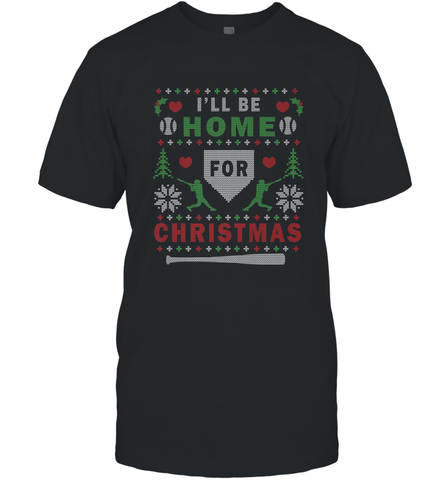 Premium Baseball Ugly Christmas Sweater Pattern Men's T-Shirt Men's T-Shirt / Black / S Men's T-Shirt - jonhlittlestore88