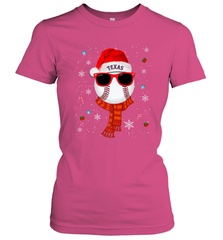 Texas Rangers Logo Christmas Baseball Player Glasses Santa Hat Pajama Gift Women's T-Shirt Women's T-Shirt - jonhlittlestore88