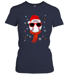 Texas Rangers Logo Christmas Baseball Player Glasses Santa Hat Pajama Gift Women's T-Shirt Women's T-Shirt - jonhlittlestore88