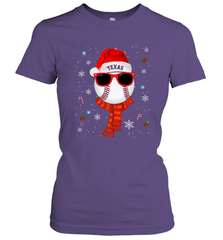 Texas Rangers Logo Christmas Baseball Player Glasses Santa Hat Pajama Gift Women's T-Shirt Women's T-Shirt - jonhlittlestore88