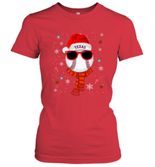 Texas Rangers Logo Christmas Baseball Player Glasses Santa Hat Pajama Gift Women's T-Shirt Women's T-Shirt - jonhlittlestore88
